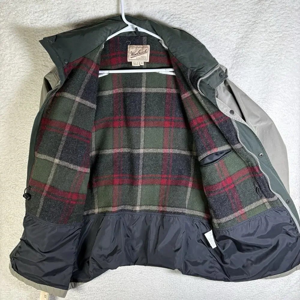Vintage Woolrich Fieldstone Jacket Mens Medium Beige Wool Lined Field Coat READ